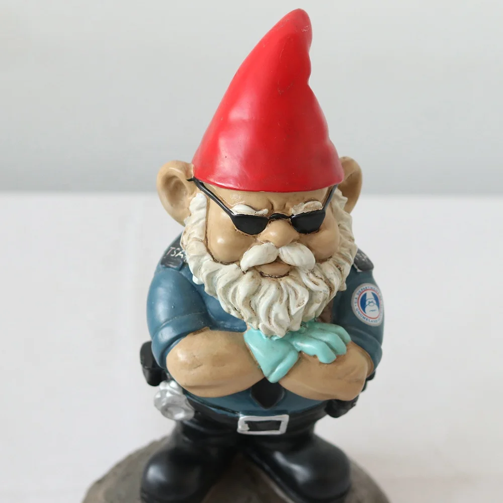 ICEBLUE HD Resin Security Gnome Garden Gnome Statues Gnomeland Security