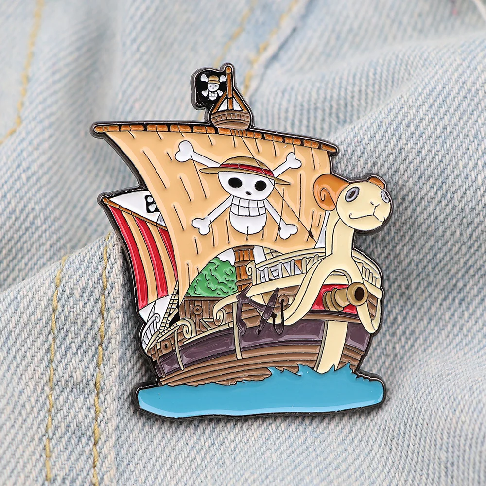 Cartoon Anime Hard Enamel Pin Luffy Zoro Sanji Law Badge Brooch Backpack Hat Enamel Pins Accessories Friends Gift Fans Gift