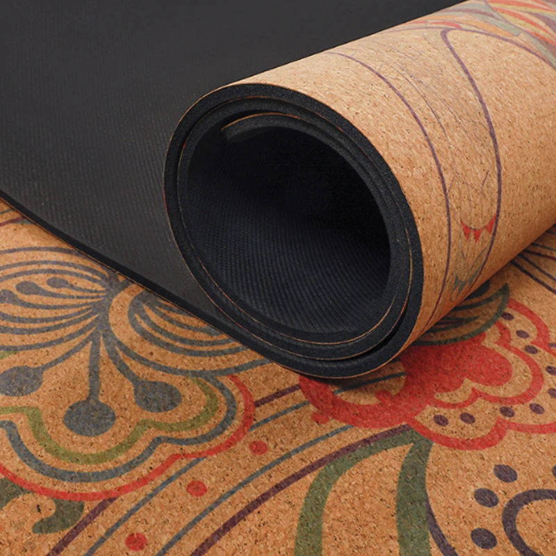 Factory Price Cork Yoga Mat Natural Rubber Yoga Mat Chakra Cork Yoga Mat for Home Gym