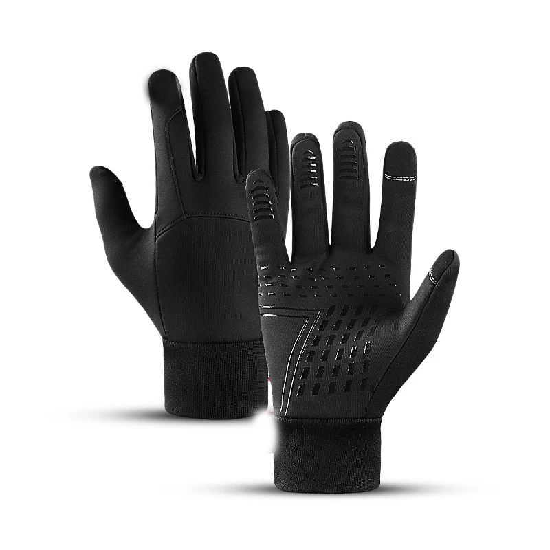 
fashion touch screen winter warm gloves black custom logo long mittens leather hand gloves for women and men manufacturers 