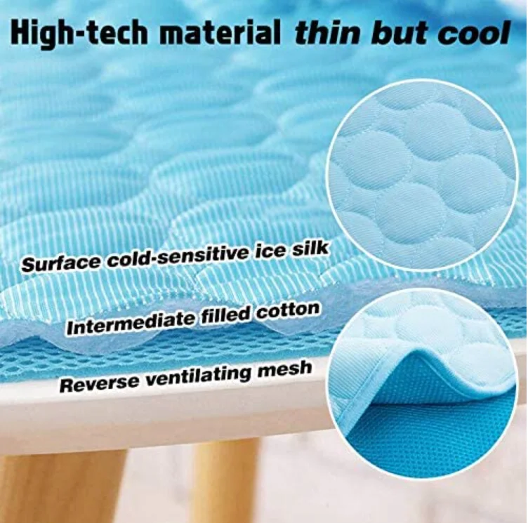 Dog Cold Mat, Cat Self-Cooling Pad, Washable for Kennels, Crates and Beds, Keep Pet Cool in Summer