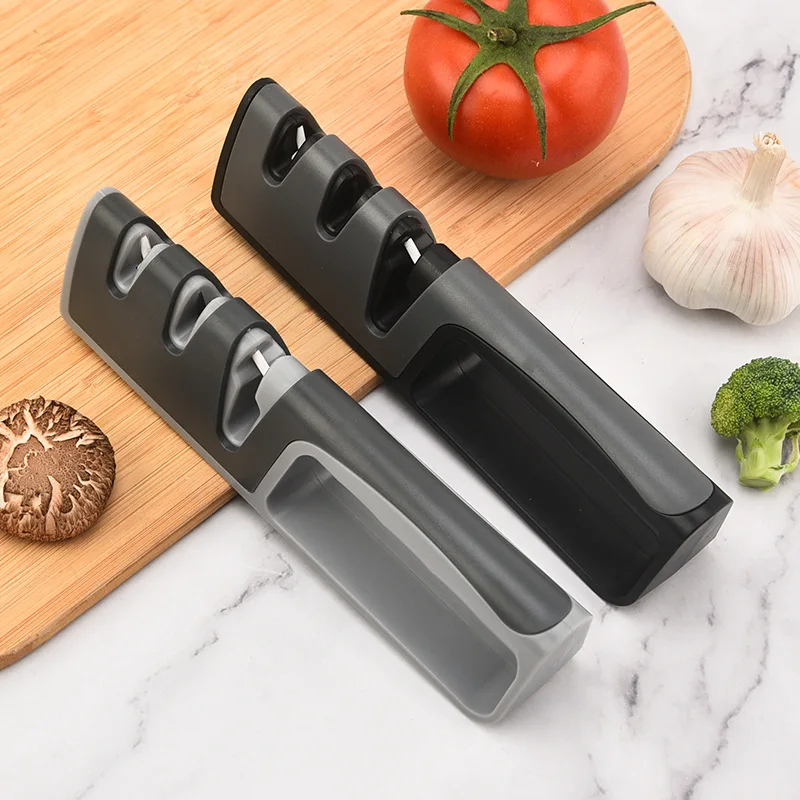Hot selling 3 stage knife sharpening tool Hand-Held Sharpener with Non-Slip Bottom