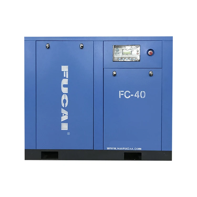 FUCAI Chinese supplier rotary screw air compressor belt/direct drive 30kw 40hp PM VSD screw air compressor