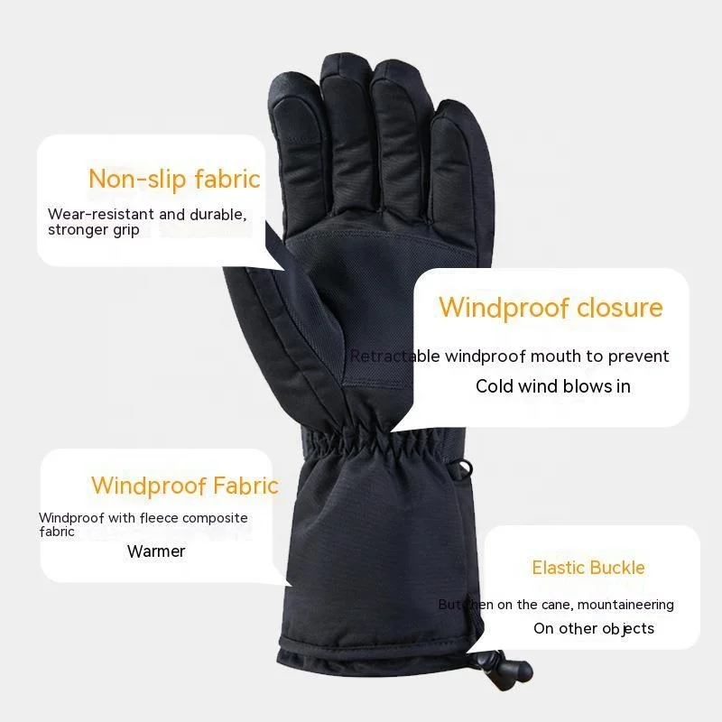 Thermal Men Women waterproof battery rechargeable snowboard motorcycle racing Cycling Winter Heating Ski Electric heated gloves