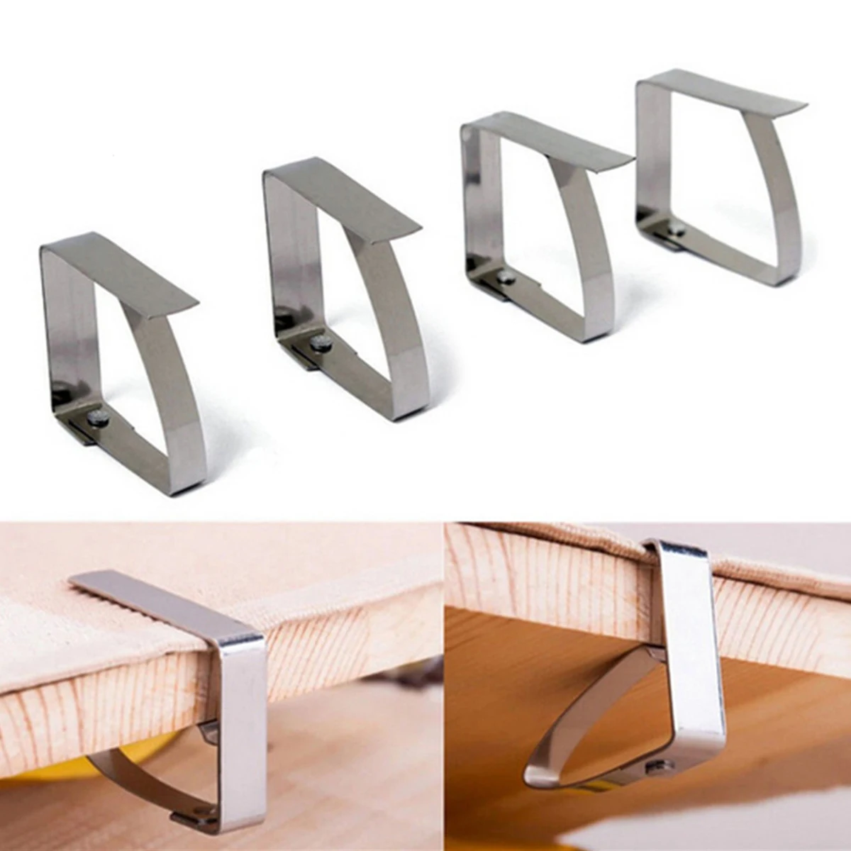 
Amazon Hot Sale Manufacturer Picnic SS Metal Stainless steel Cover Tablecloth Clamps Kitchen Table Cloth Clips 