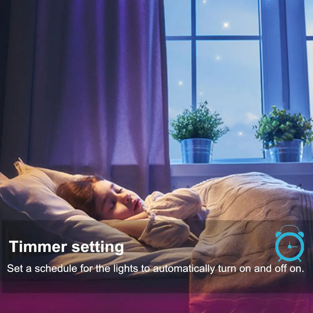 WiFi Wireless Smartphone Controlled Waterproof RGB Rope Lights Flexible 5050 Light Strip 32.8ft 300LEDs DC12V UL Power Adapter