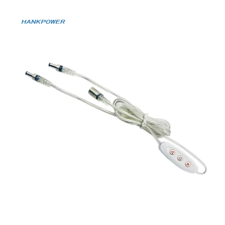 1 to 2 Neon Advertising Light Transparent Power Cable DC5521 Male To Female 12V Dimming Light Switch Cable