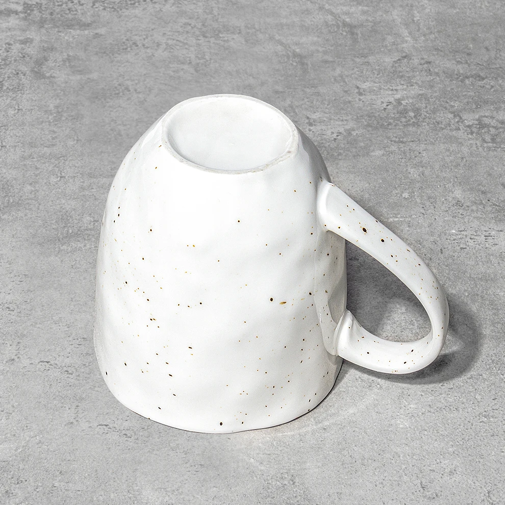 2022 Crockery Cups Oem Logo Mugs Bulk White Cappuccino MUG with Gold Rim For Cafe Shop Speckled Ceramic Coffee Mug OEM Promotion