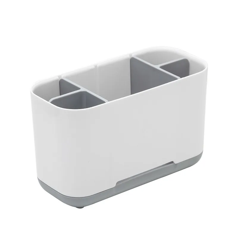 Hot Sale Bathroom Plastic Storage Box Countertop Toothbrush Toiletries Storage Rack Kitchen Toothpaste Holder