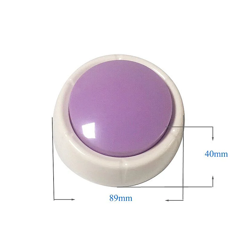 Factory Hot Sell Pet Dog Talking Training Button Fluent Pet Buttons Battery Round White Plastic Wind up Music Box Push Button