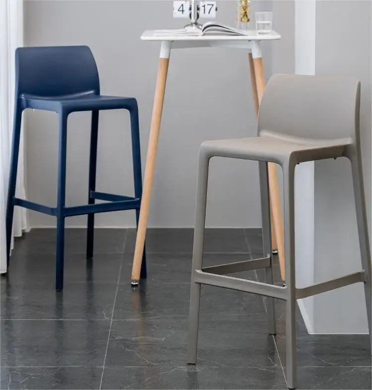 New design PP plastic bar stool high chair cafe and restaurant furniture Nordic style bar chairs