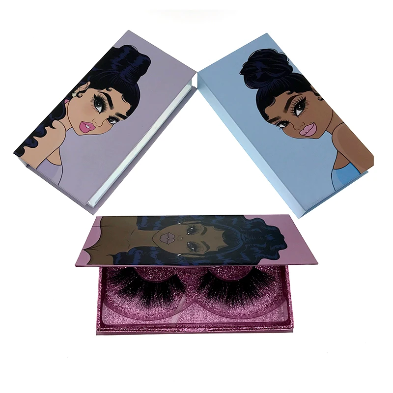 3D REAL Mink eyelash lash packaging box custom best false eyelashes