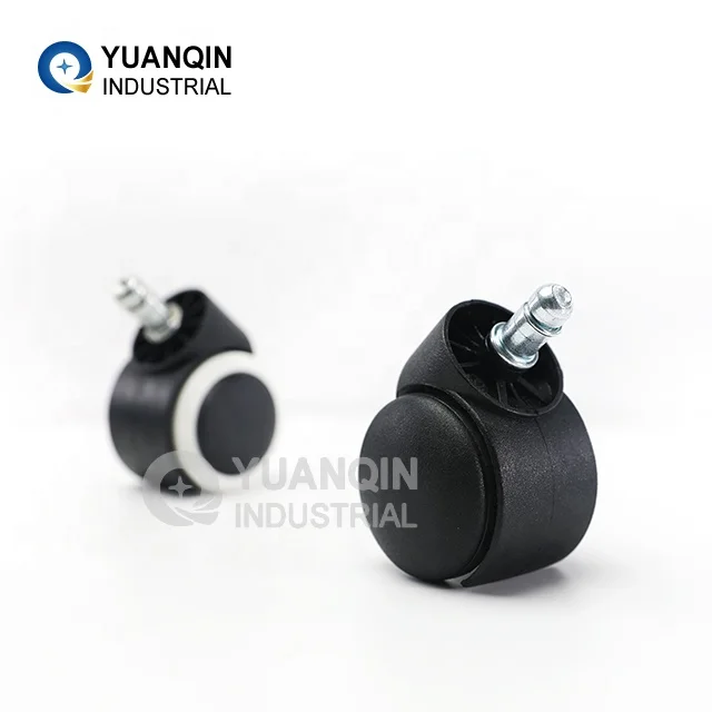 Caster Black Swivel Top Plate Furniture Nylon Swivwl Base Castor Office Chair Wheels Set Of