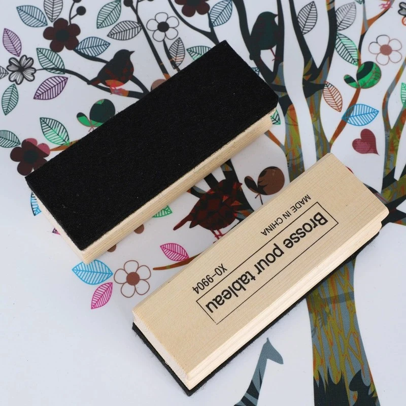 wooden handled Wool Felt Chalkboard eraser  OEM customized
