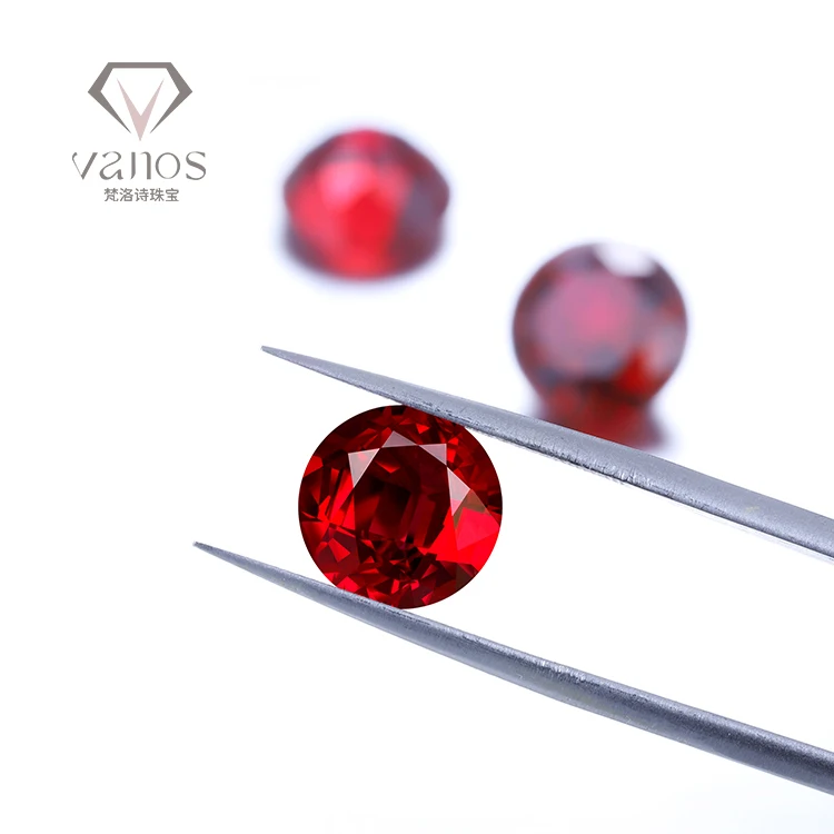 Hot Sale 1-5 Carat Round Shape Hydrothermal Colombian Certified Lab Created Ruby Loose Cut Gemstones Of Low Price