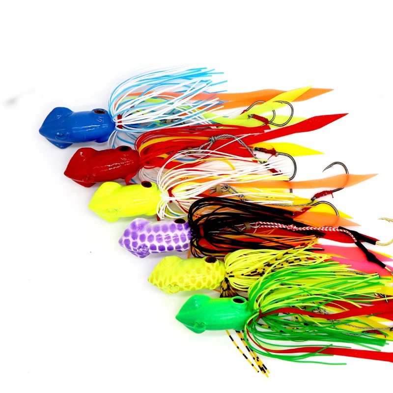 TIANRUN 73g Octopus Lead Head Slow Jigging Squid Lure with Assist Hook for River and sea fishing