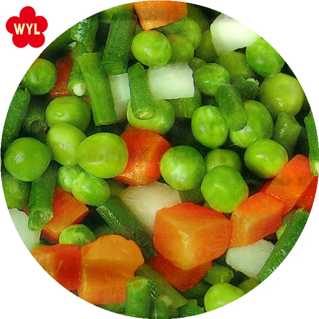 High Quality IQF Mixed vegetables  Carrots Green Peas Onion Green Beans for supermarket