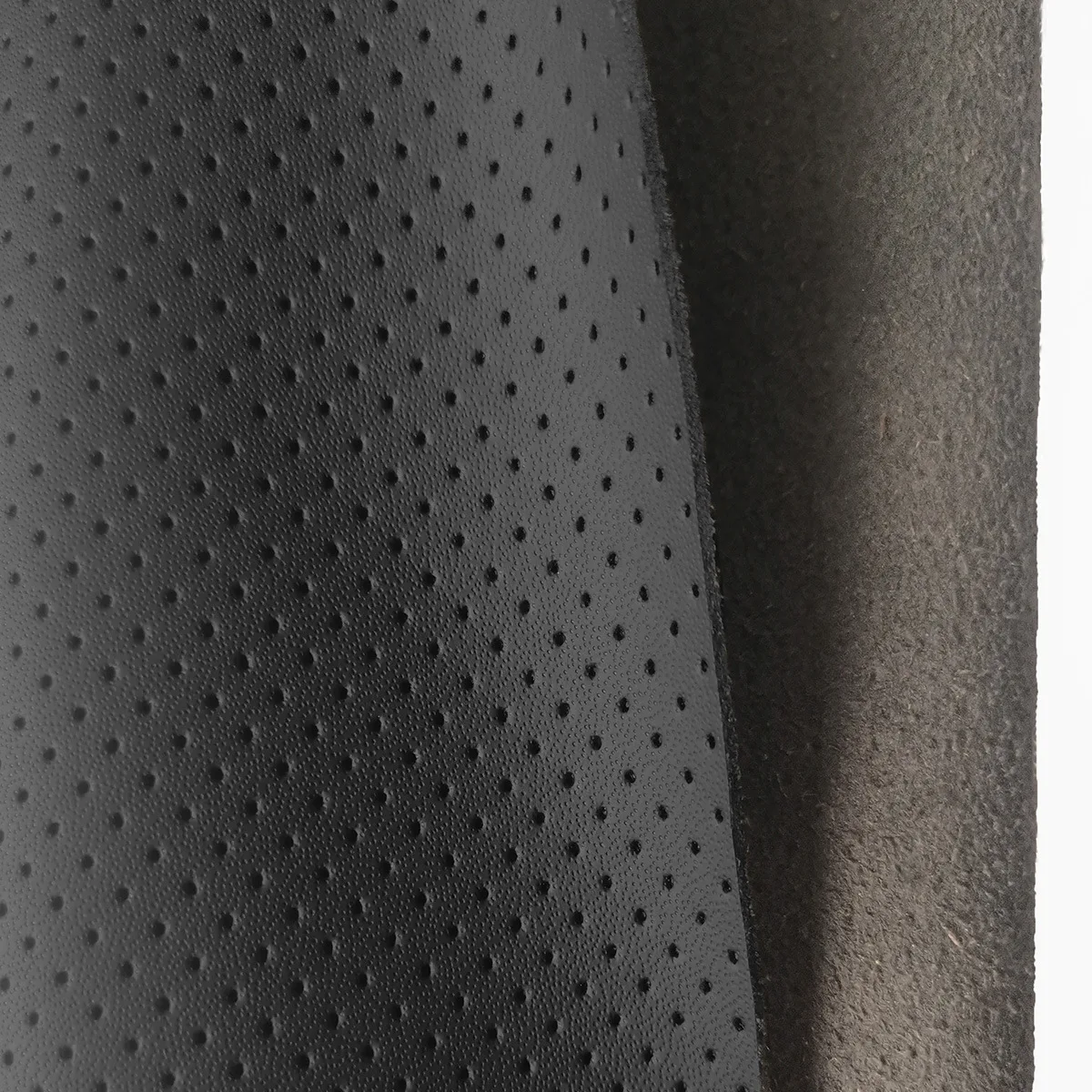 Customized 1.3mm Color Fastness Level Four Soft Synthetic Half Hole Microfiber Leather For Car Seat
