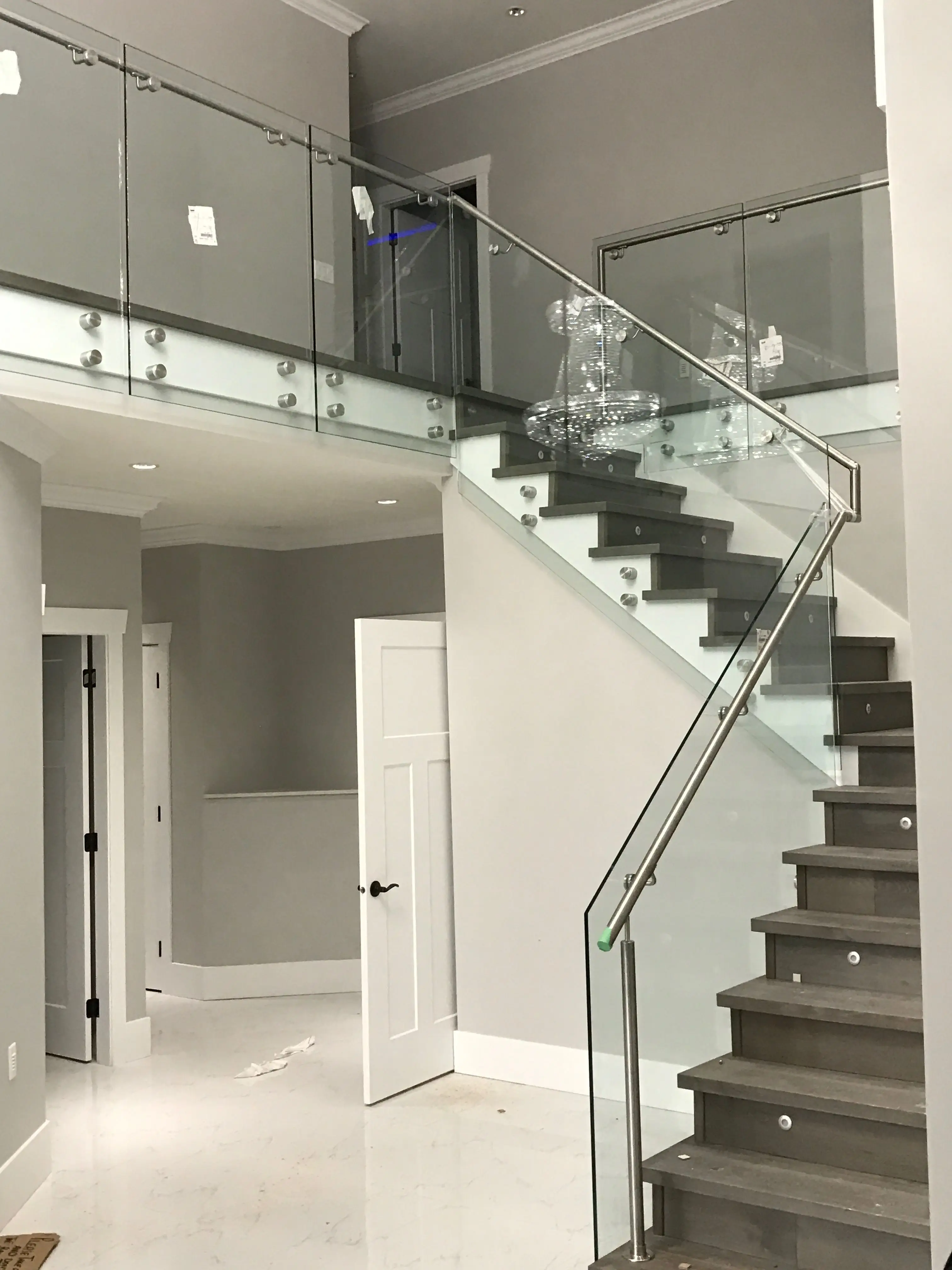 high quality spiral staircase wrought iron outdoor L shape stairs cast and glass
