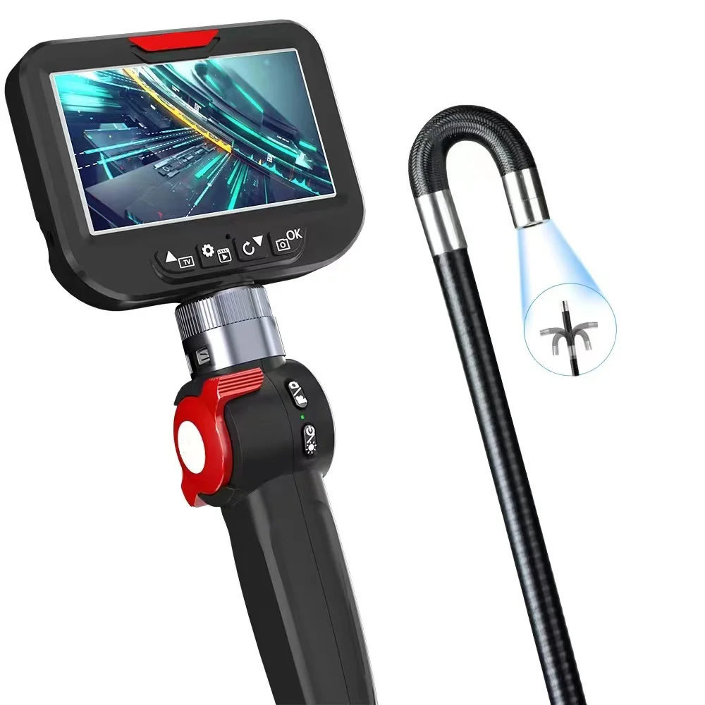 Handheld Borescope Inspection Camera with 6.0mm camera lens, Two-way tip articulations, 1.0 Meter probe cable length