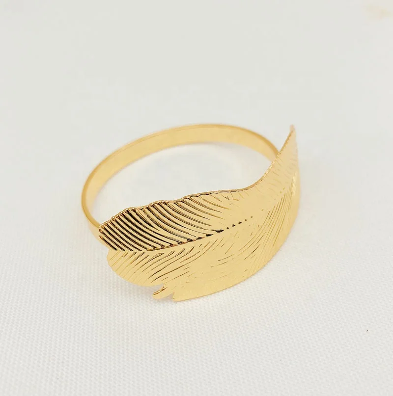 Wholesale Cheap Leaf Napkin Rings Gold Round Maple Leaf Napkin Ring Holder Wedding Napkin Rings HWL23