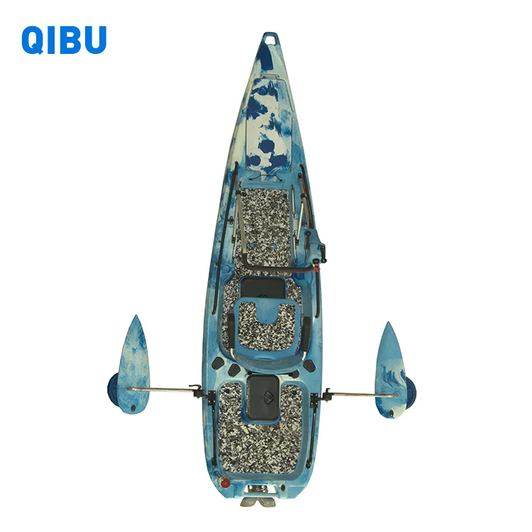 QIBU  2022 Pro Angler Sit On Top Jet power Fishing Kayak With Paddle And Rudder System Included For Sale