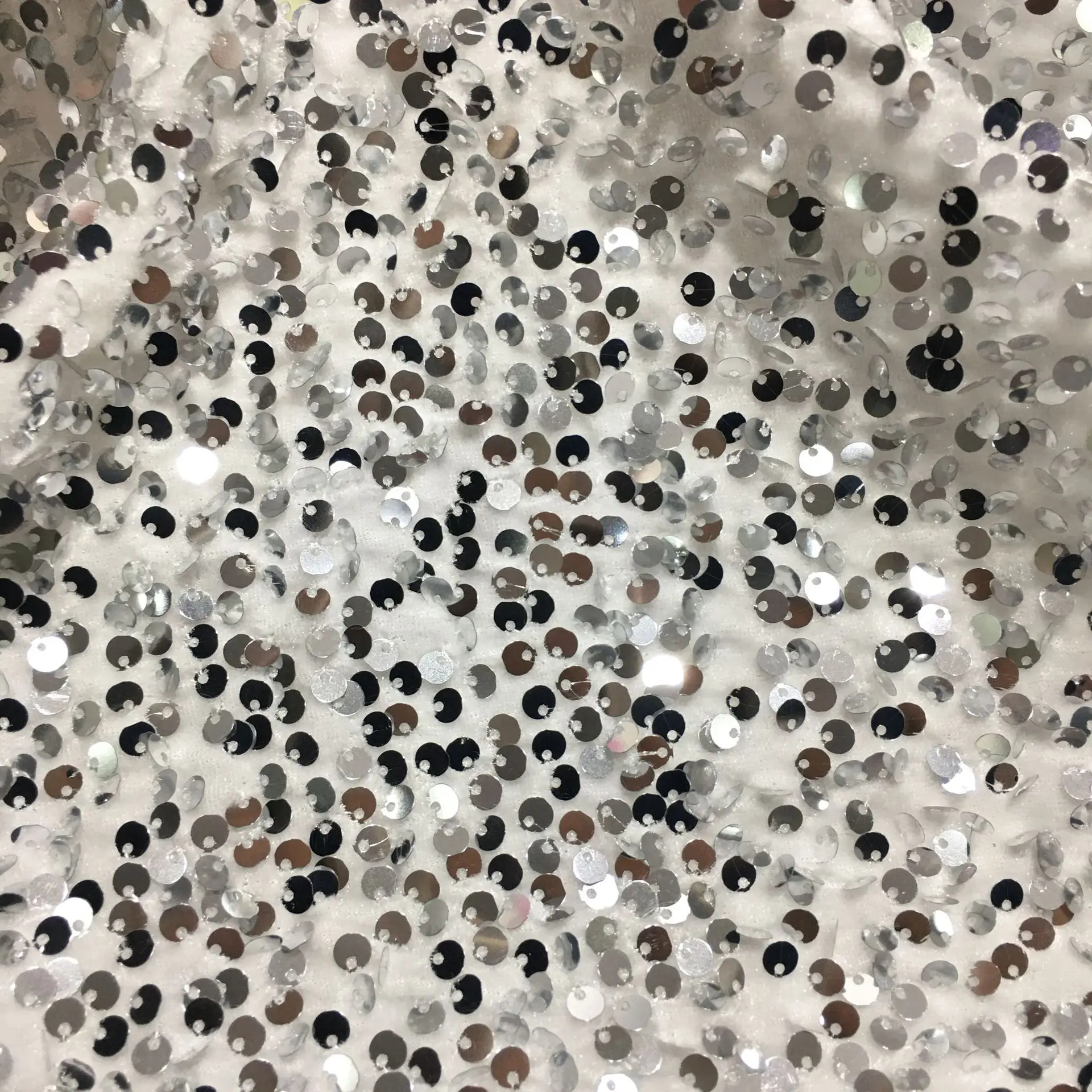 Tejido De Lentejuelas Espejo Mirror Sequin Fabric Wholesale 5mm Color Matt Dress Velvet Based Stretch