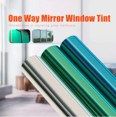 Window Glass Privacy Tint Film One Way Silver Insulation Solar Reflective Layer Self-adhesive Sun Protection