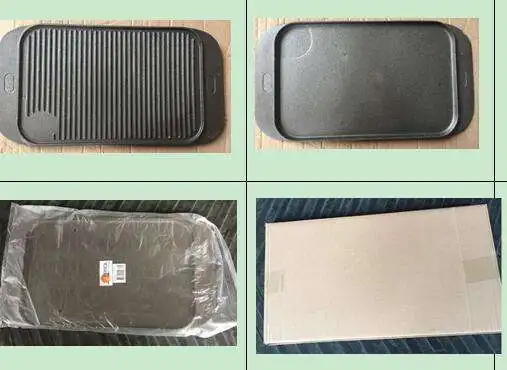 Large cast iron production non stick griddle campfire cooking pan