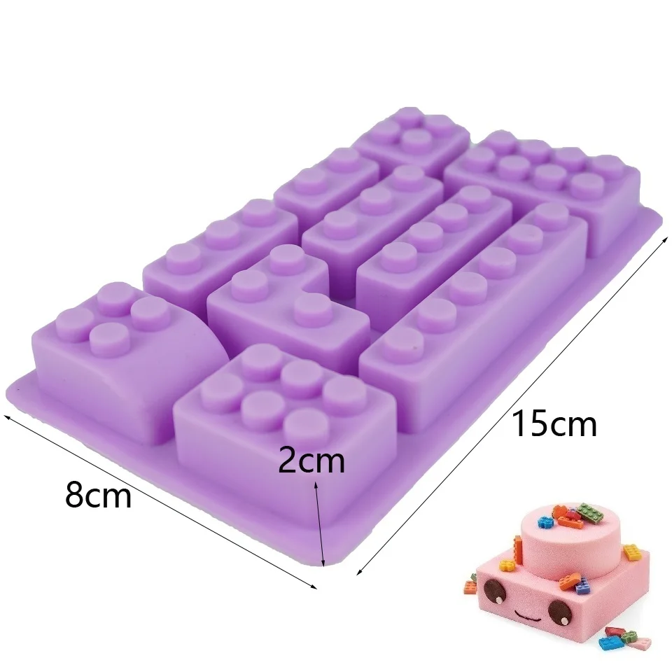
 Робот ледяной куб лоток lego силиконовые формы шоколада конфеты Сак пресс-форм для детского праздника, и для выпечки с пластмассовыми фигурками, строительные блоки для детей темы  