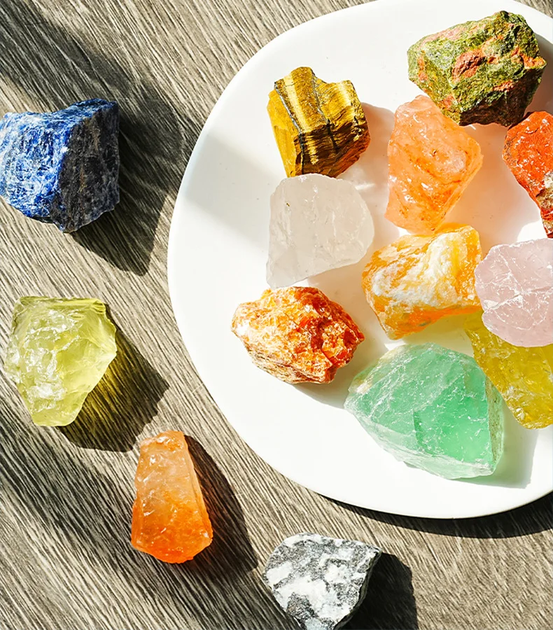 Wholesale Bulk 7 Chakras Natural Rough Stone Raw Gemstones Irregular Healing Rose Quartz Crystal Stone