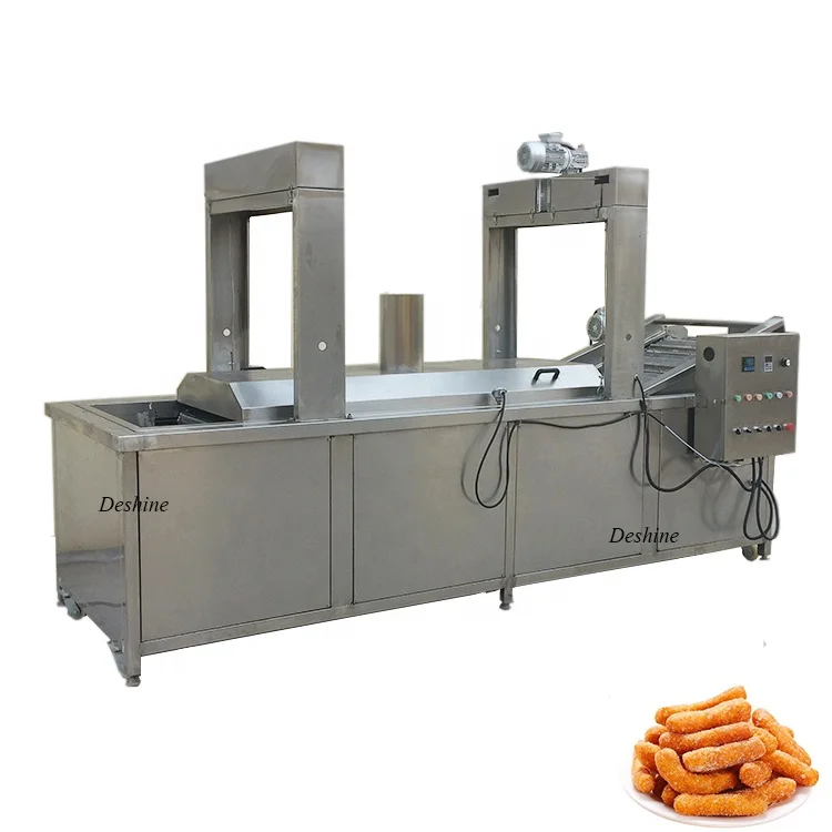 hot selling frying machine plantain chips frying machine continues apple banana seafood chicken fryer for garlic