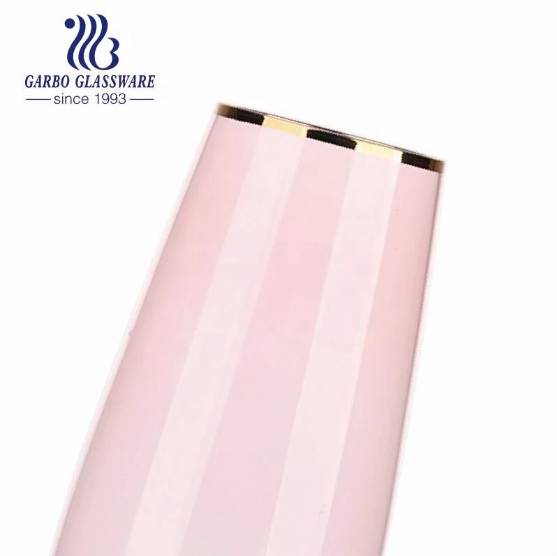 550ml pink stemless wine glasses spray color glass cups with gold rim wedding gift personalized colors glass tumblers