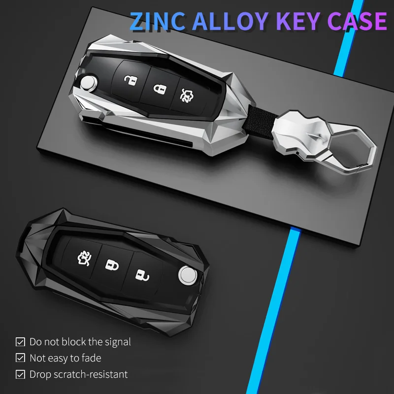 Car Remote Key Cover Protect Holder Zinc alloy Case Accessories Keychain Shell Bag for Ford car accessories 2022