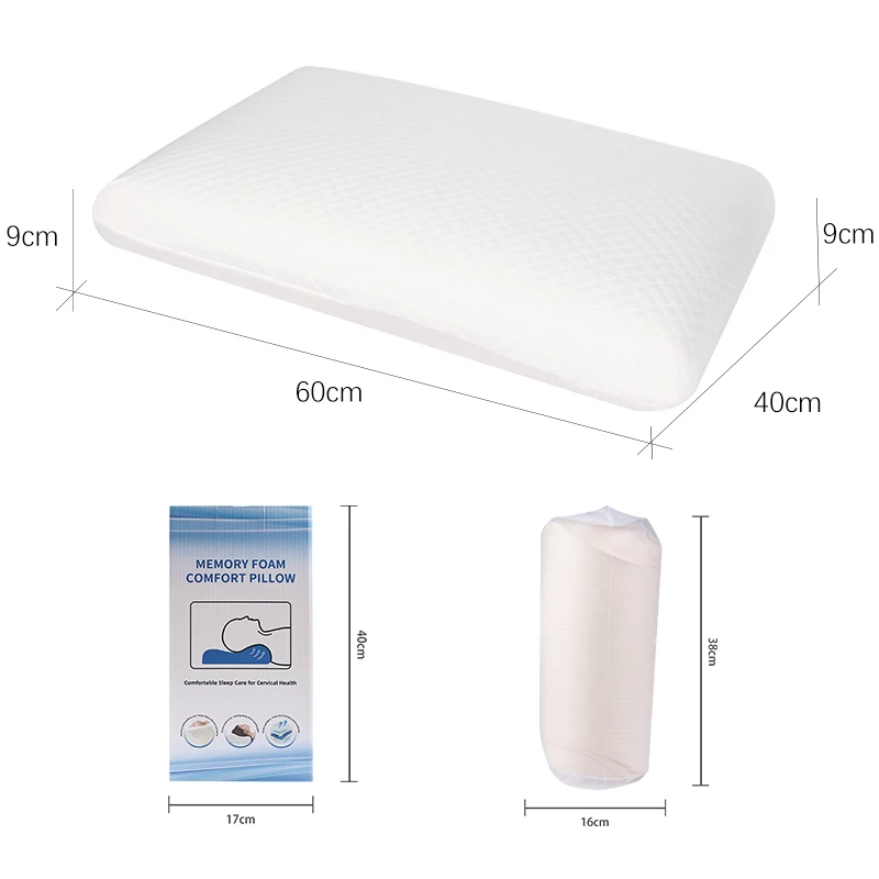Eco-Friendly Memory Foam Pillow Removable Cover Comfortable Customized Ergonomic Pillow Orthopedic Neck Support or Bed Pillows