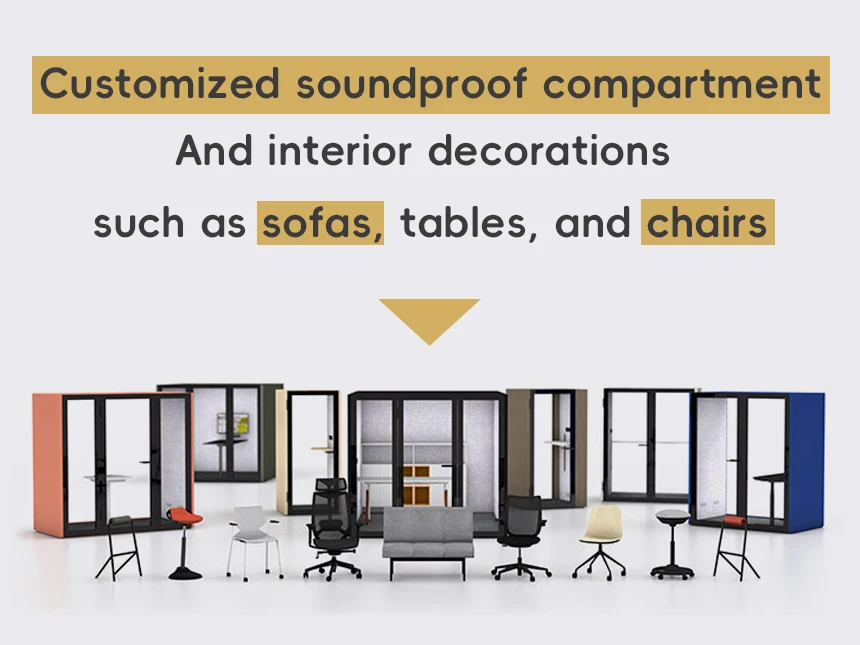 Room Space Privacy Portable Office Large Phone Booth Pod Leisure Meeting Pod Soundproof Vocal Booth