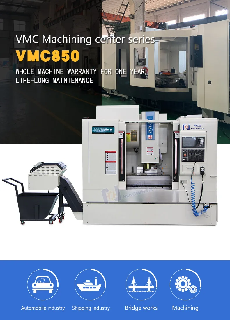 High quality vmc855 cnc machining center fanuc control cnc machining center VMC850