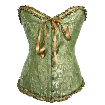 
Women Satin Bustier lingerie victorian corset Overbust Top Lace Sexy Corsets and Bustiers for wedding party 