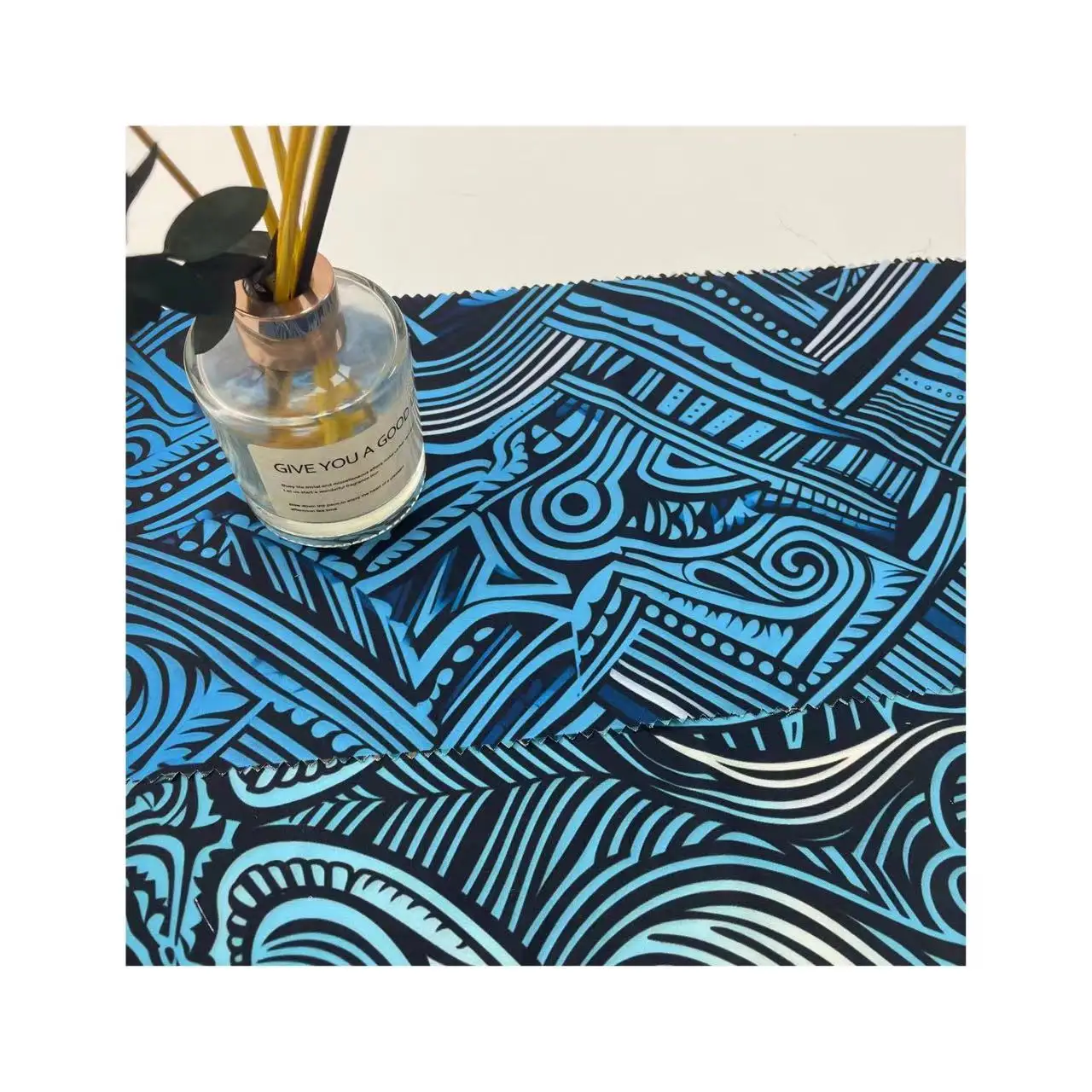 Digital printed low MOQ polynesian tribal fabrics poplin 100% polyester for samoan puletasi clothing