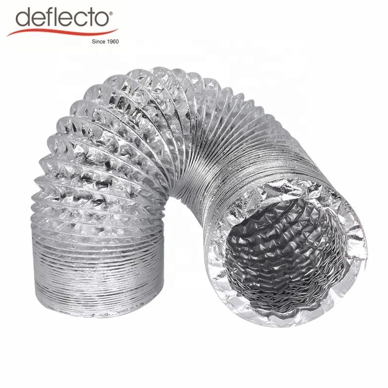 China Factory HVAC Dcut Aluminum Foil Fiberglass Added Flexible Air Duct Heat Insulation Exhaust Duct