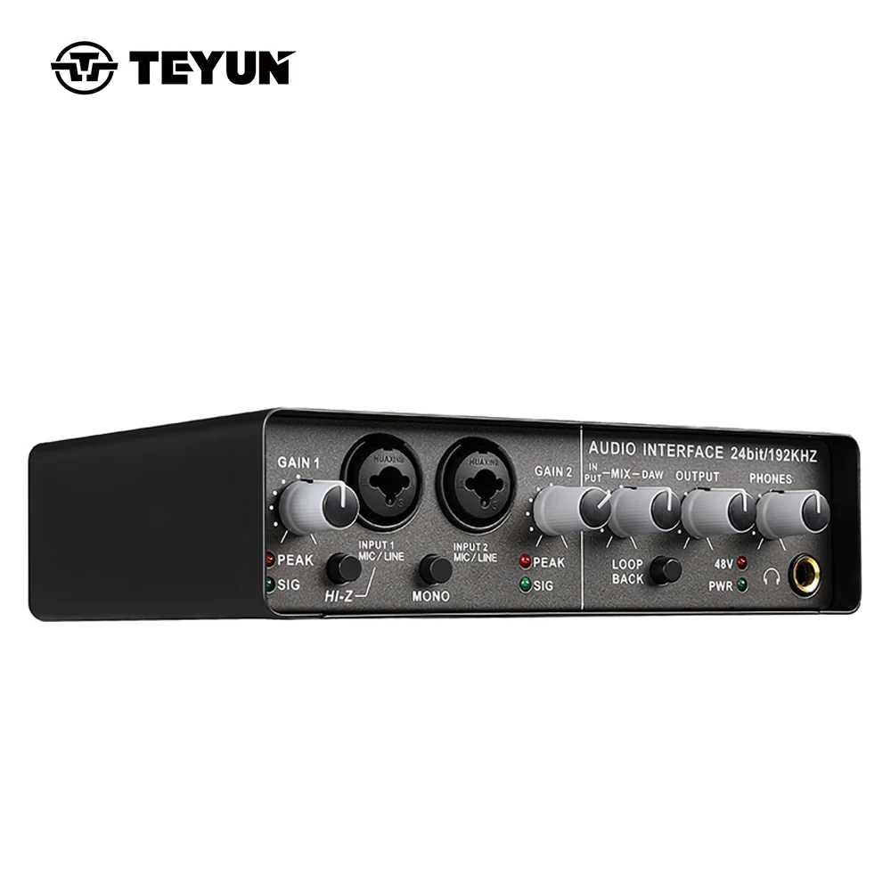 Teyun Q-24 New professional external mixer live preamplifier USB recording studio sound card audio interface