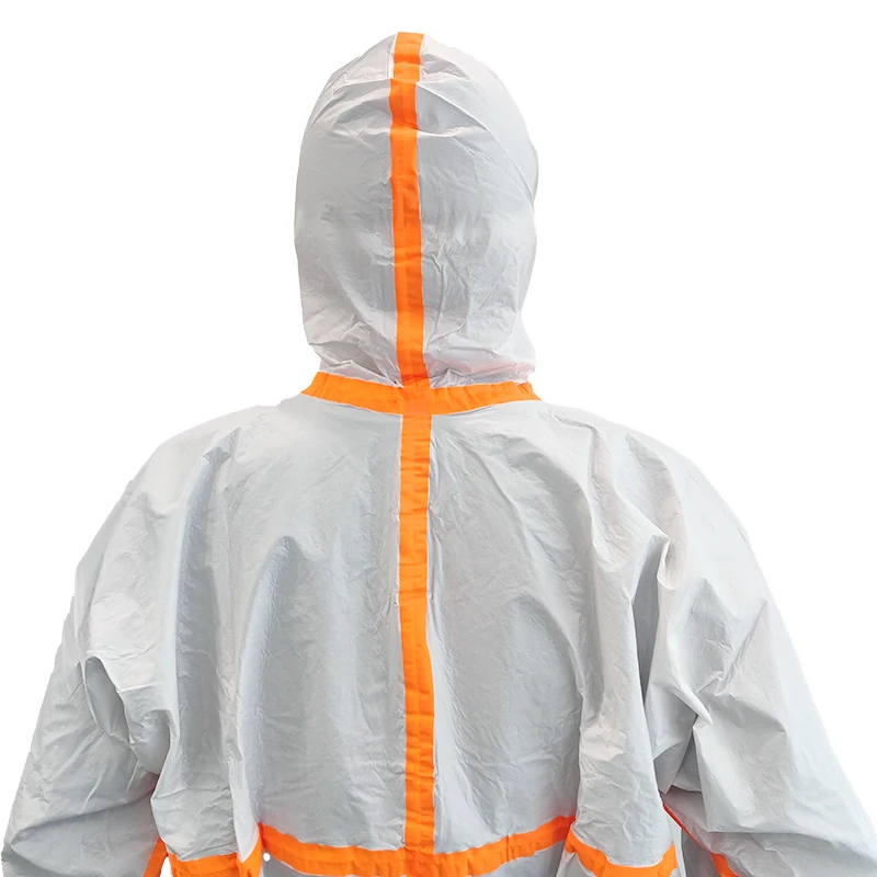 PPE EN14126 Standard CE Overall Chemical Protective Clothing Microporous Custom Wholesale Safety Uniform Disposable Coverall