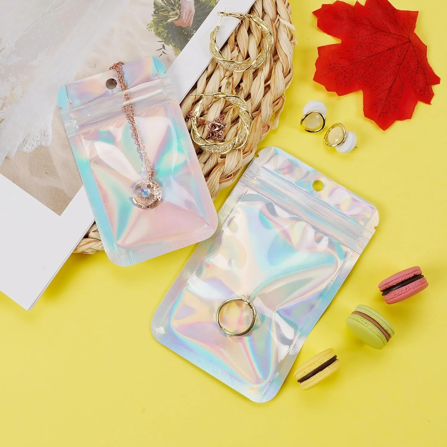 Custom mylar laser bag zipper Pouch zip lock Plastic Packaging Bag jewelry gift craft candy packaging reusable plastic bag