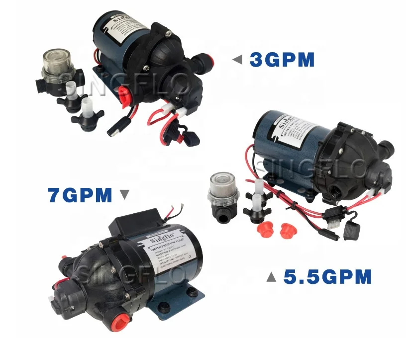 Singflo factory price 7GPM mini 12 volt water agriculture battery sprayer pump for camper