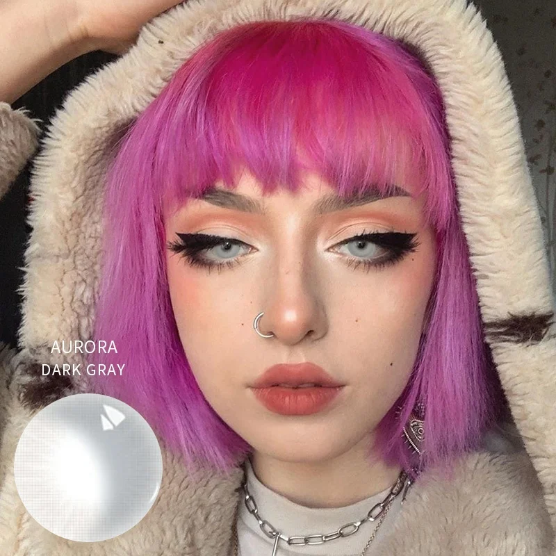  Красота угловая 2 шт./пара Aurora серия ежегодные цветные контактные линзы для глаз мягкие