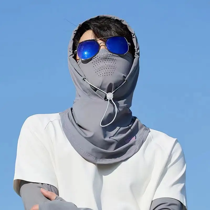 Summer custom anti uv face cover head cover neck gaiter high quality training breathable balaclava with cap for cycling