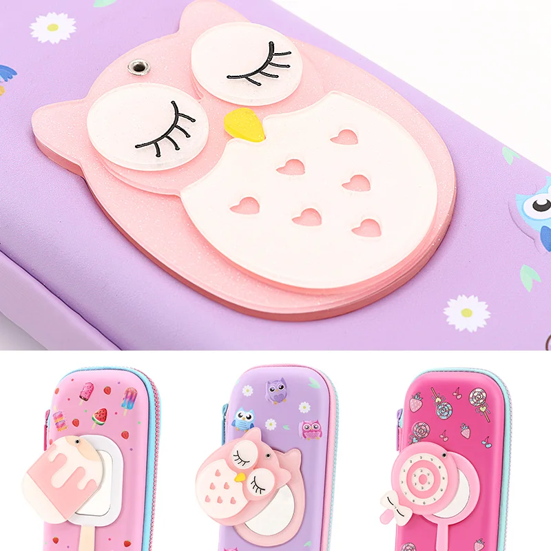 
3D cute design zip-up Storage Pens Kids children Girls back to school pencil box 