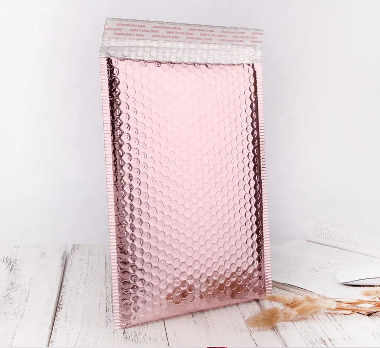 China suppliers cheap Rose gold Bubble envelope bag Outer aluminum foil luxury bubble bag