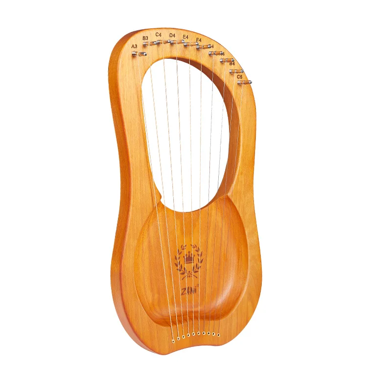 Hot sale professional mini musical instrument 10 Strings mahogany wood Lyre Harp beginner