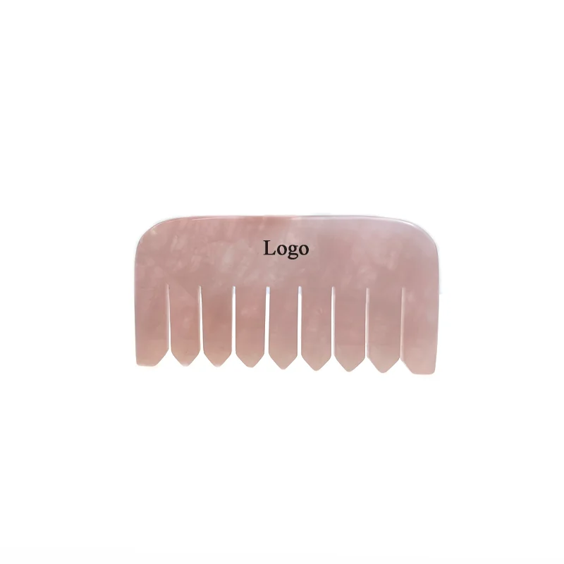 High Quality Rose Quartz Gua Sha Comb Crystal Scalp Massager Combs for Head SPA Therapy Massage Products